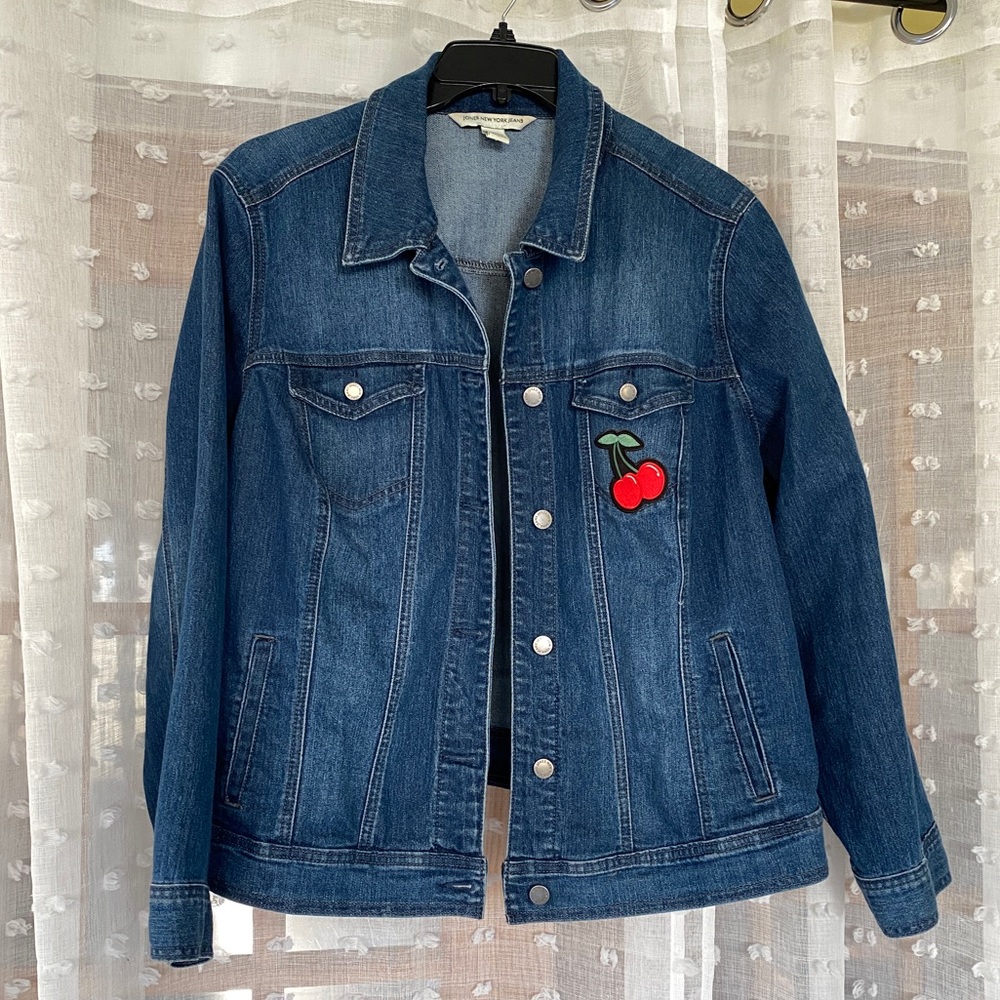 Medium Wash Denim Jacket With Patch - image 1